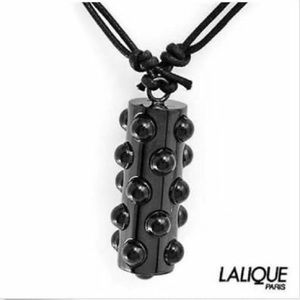 NWT Lalique Paris Mossi Black Pendant Necklace